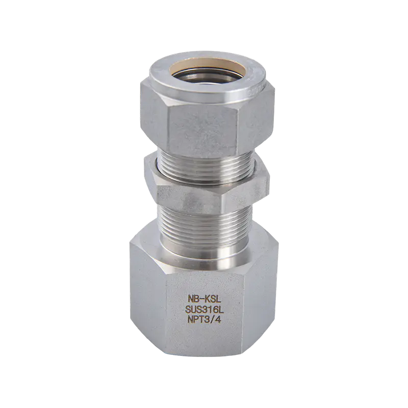 Oțel inoxidabil 316L Racord de compresie filet interior prin conector placă