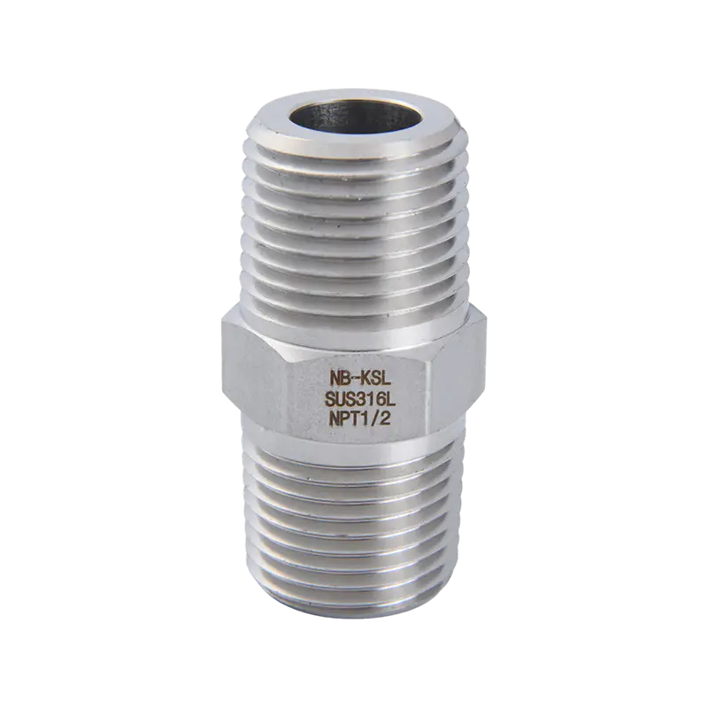 Conector cu filet exterior dublu din oțel inoxidabil 316L